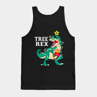 Tree Rex Funny T Rex Christmas Tree Dinosaur Lover Gift Tank Top